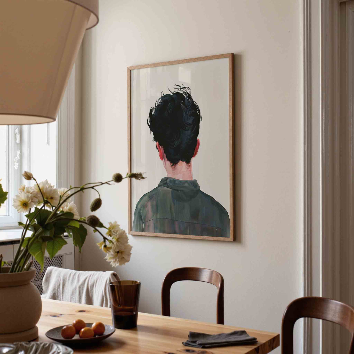 Achterkant van persoon – eigentijdse illustratie poster in staand formaat