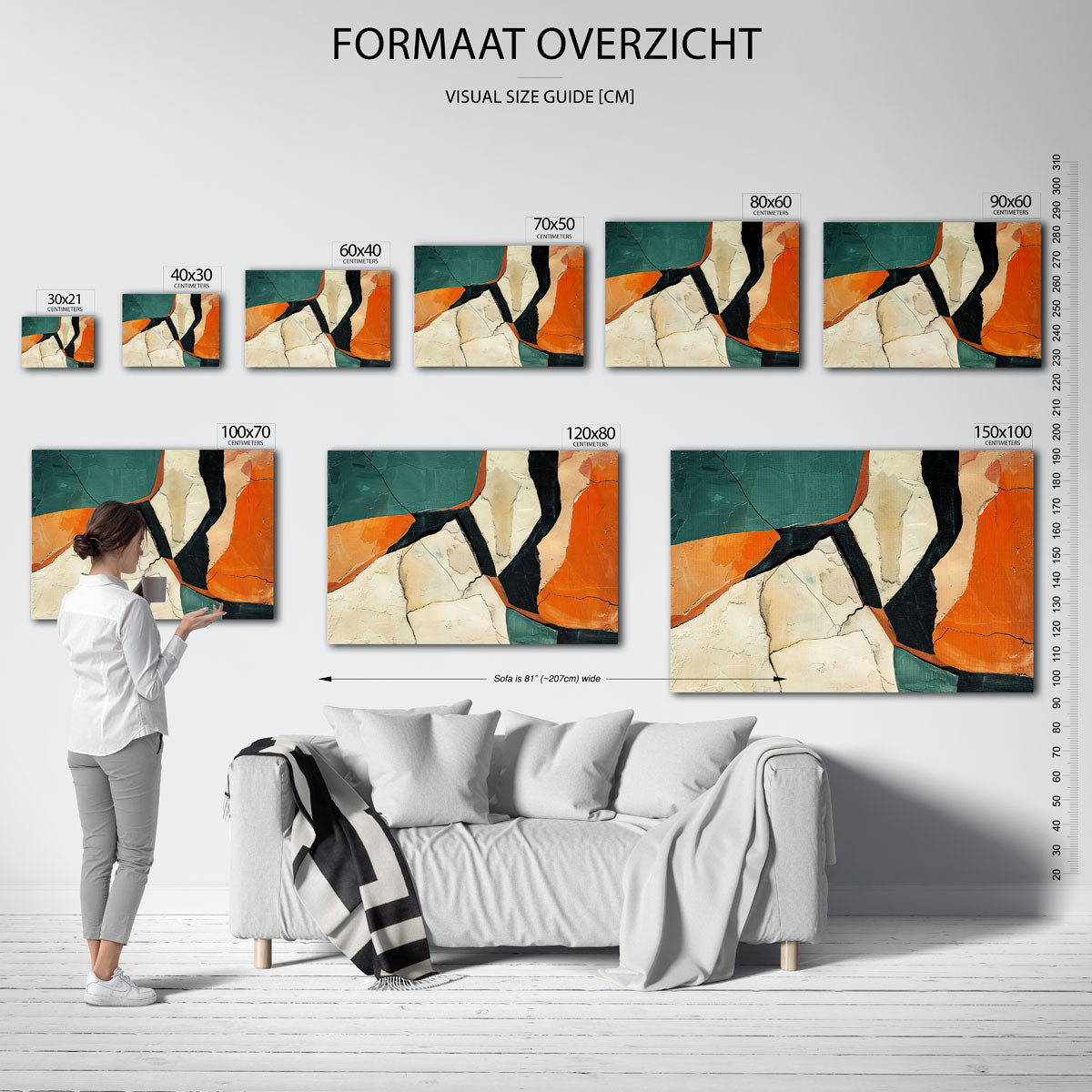 Abstracte vormen – liggende muurposter met abstracte vormen