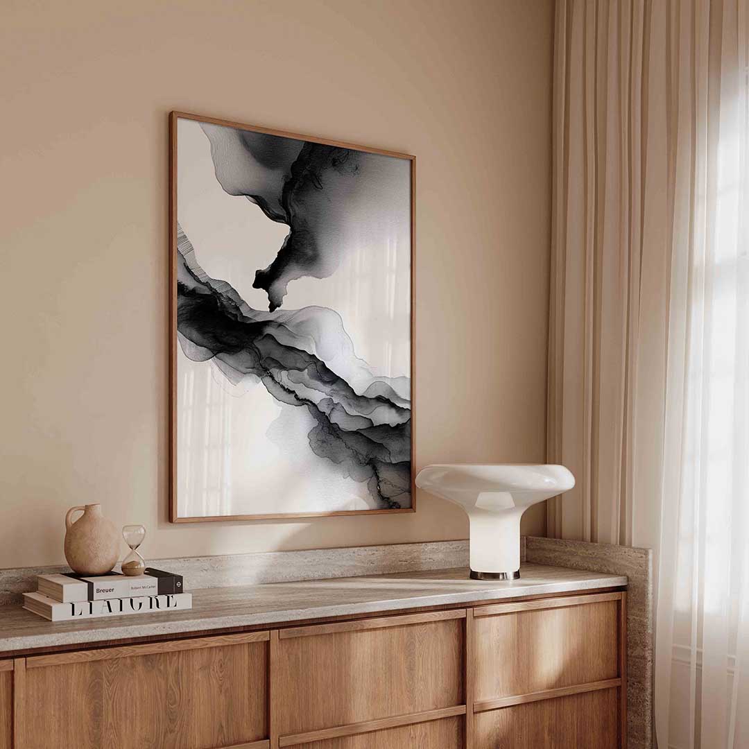 Abstracte zwart wit – abstracte poster in staand formaat