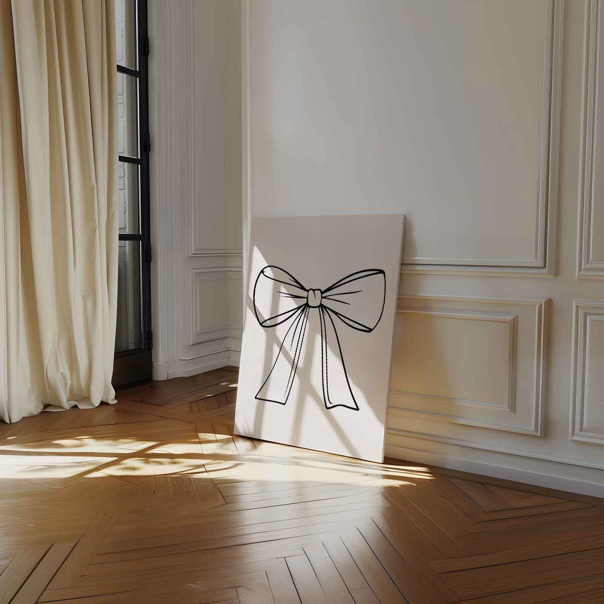 Elegante Strik Illustratie – dibond wanddecoratie in staand formaat