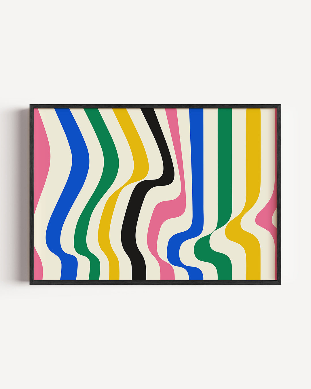 Golvend lijnenspel – liggende Bauhaus poster als wanddecoratie