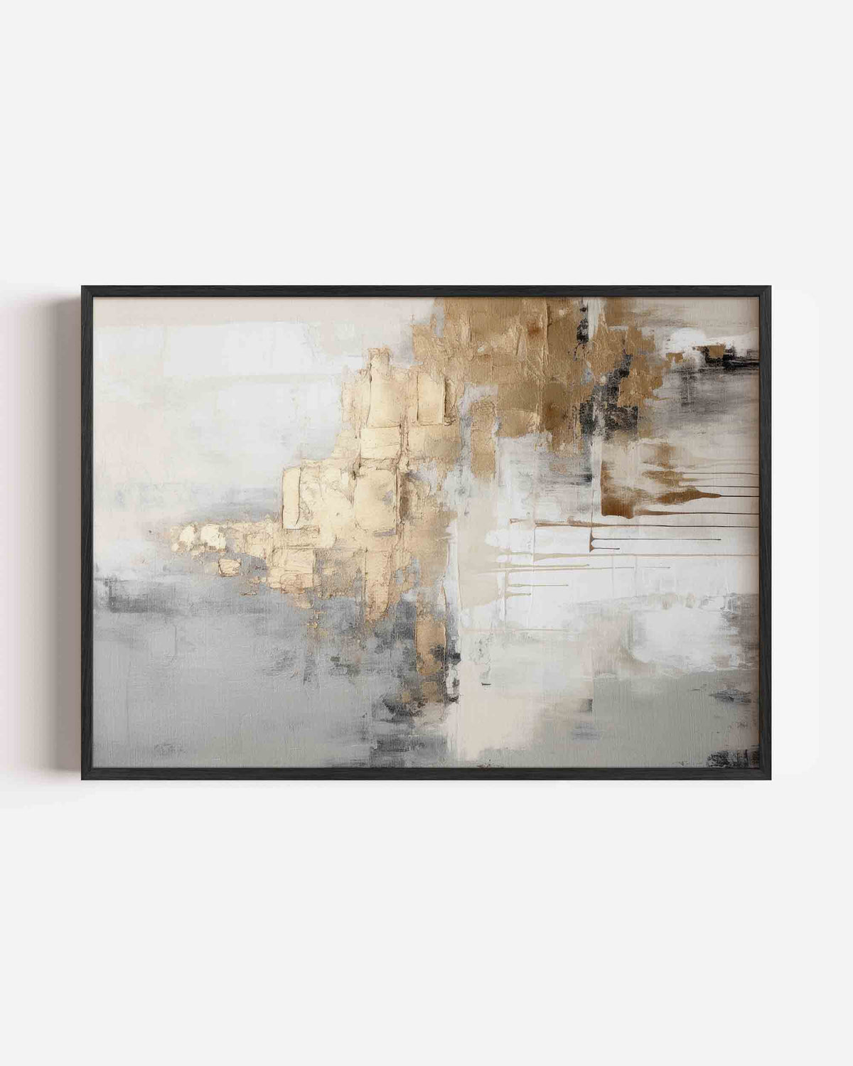Abstracte beige en grijze – abstracte landscape poster als wanddecoratie