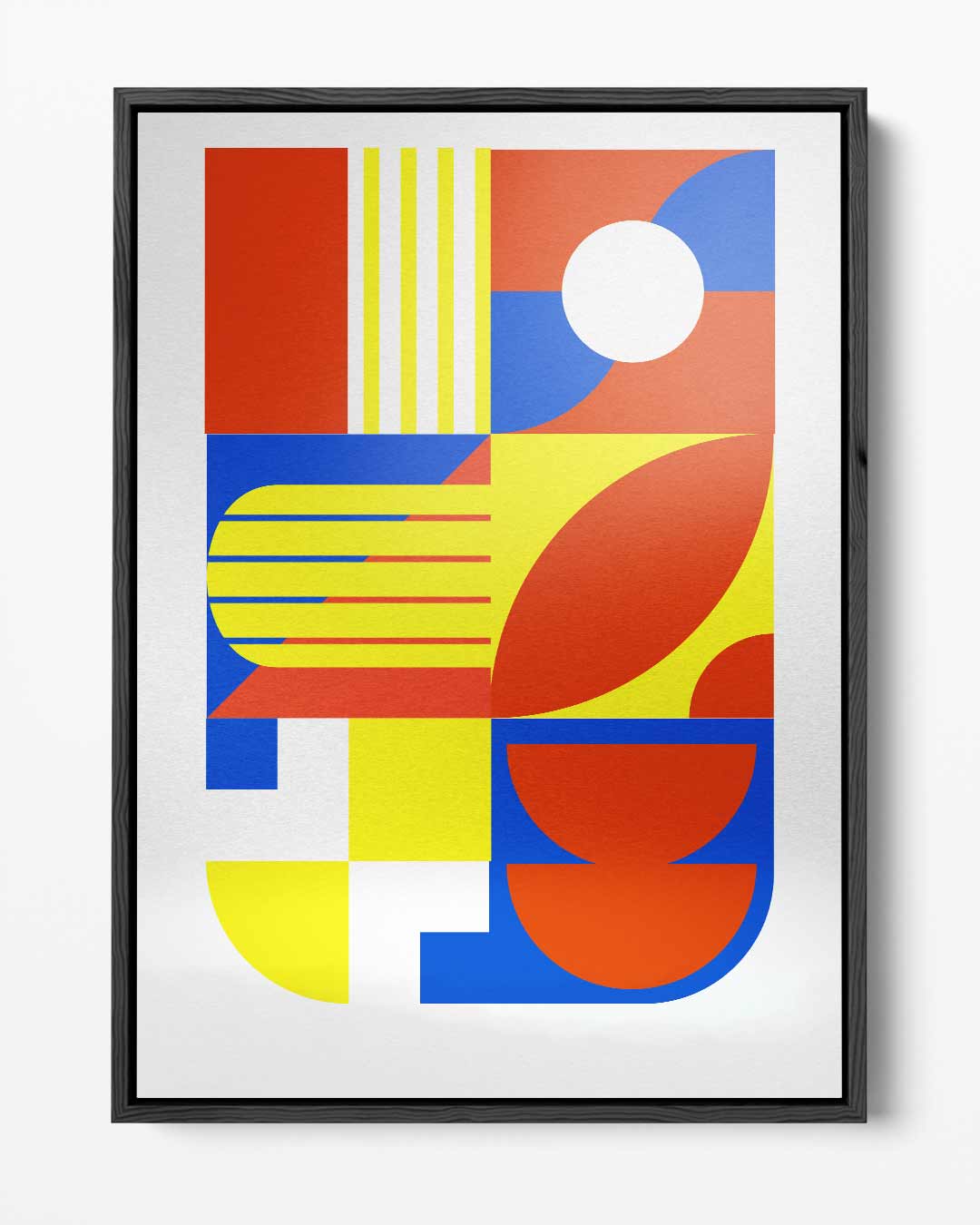 Kleurrijke abstracte compositie – portret kunstwerk als wanddecoratie
