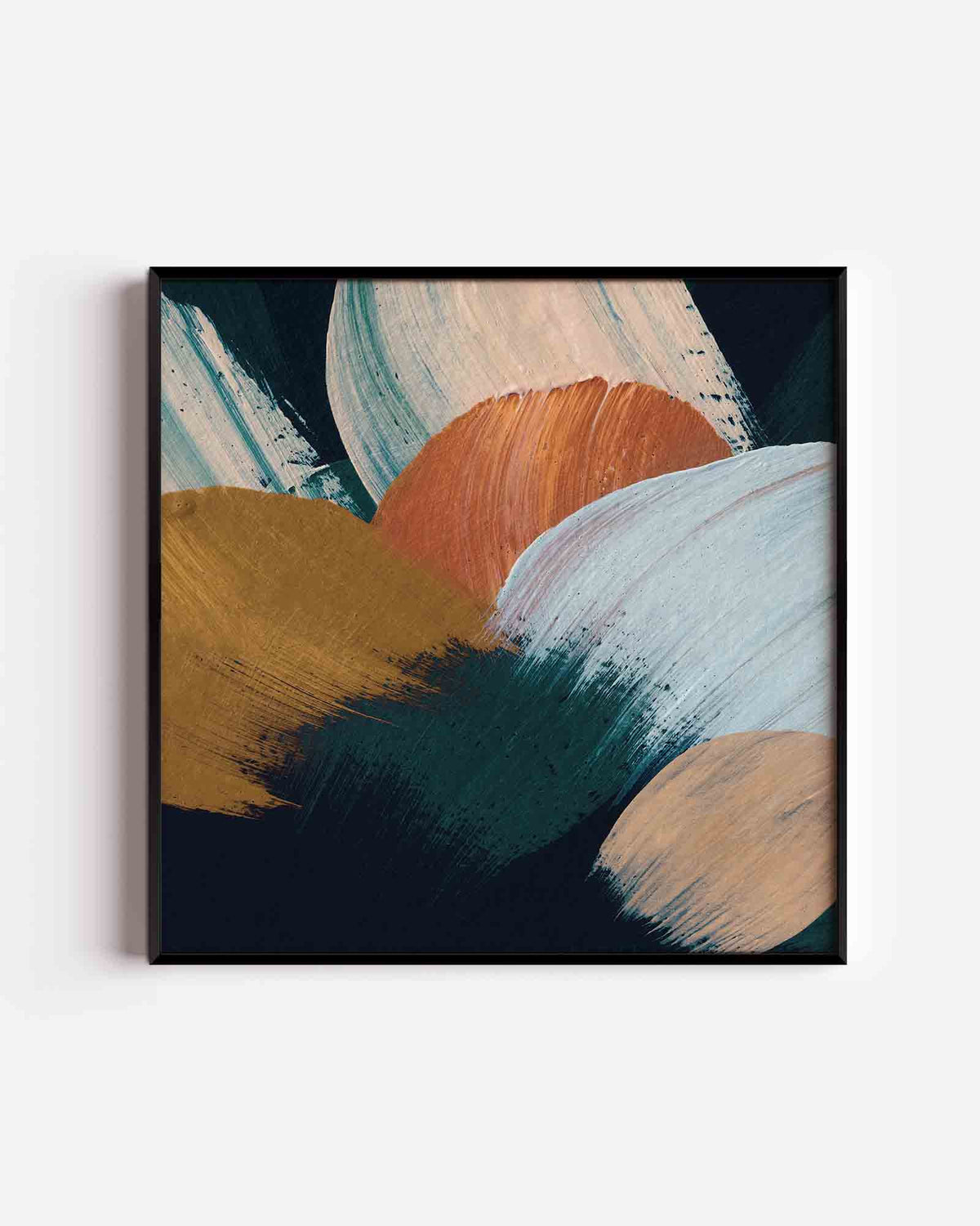 Abstracte penseelstreken – schilderkunst vierkante poster als wanddecoratie
