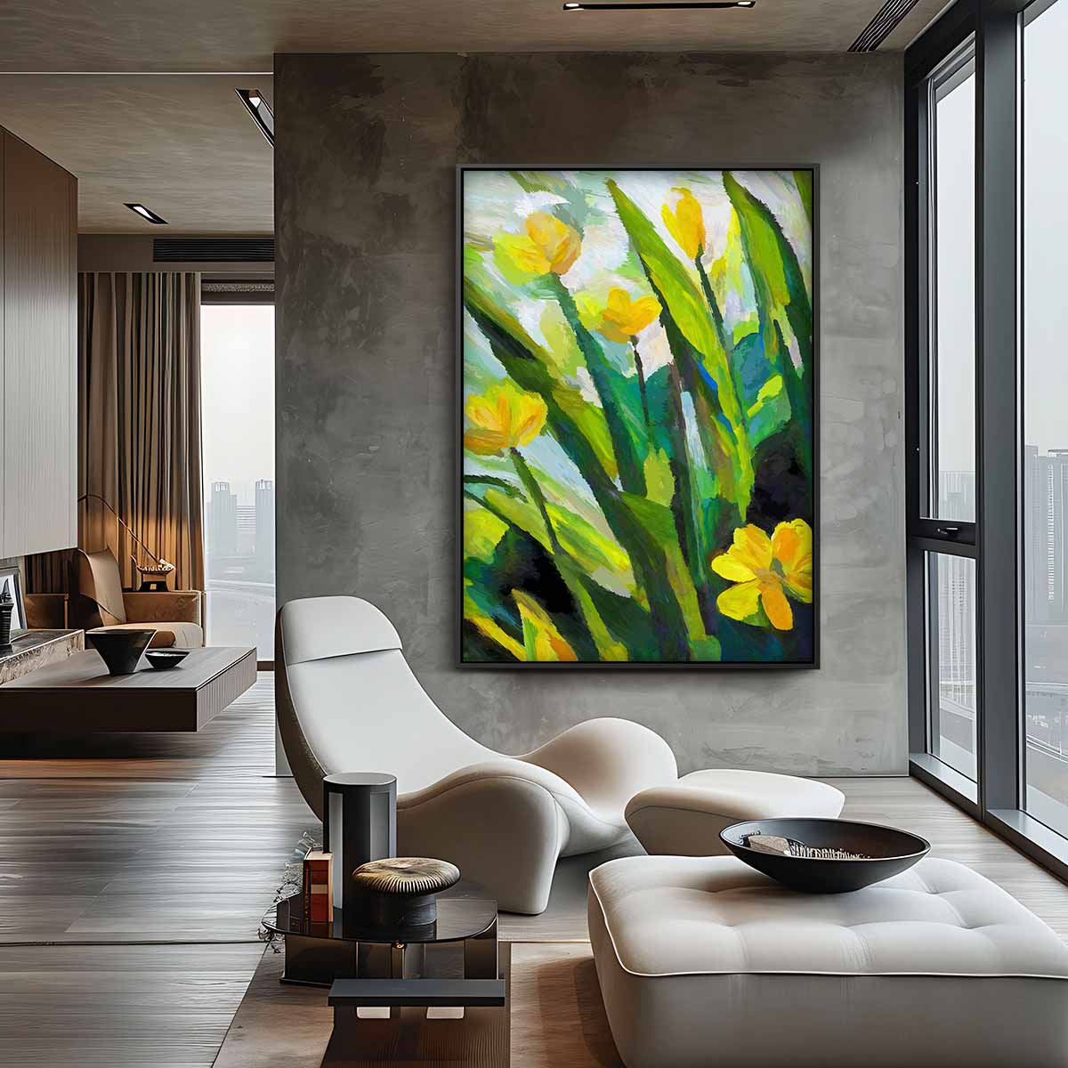 Zonnige Bloemvelden – canvas kunstwerk als wanddecoratie