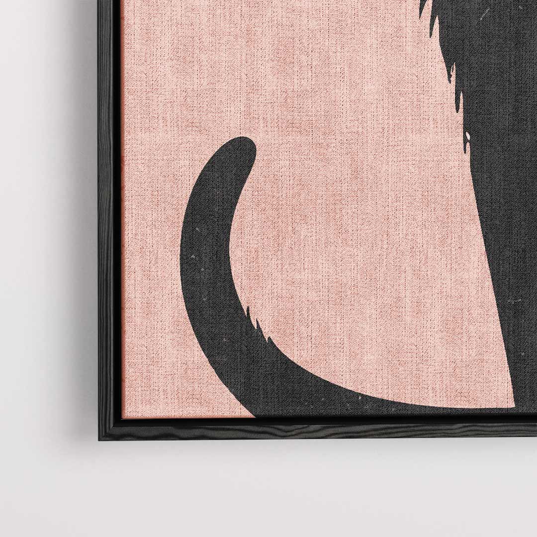 Stijlvolle Zwarte Kat Illustratie – plexiglas wanddecoratie in portret formaat