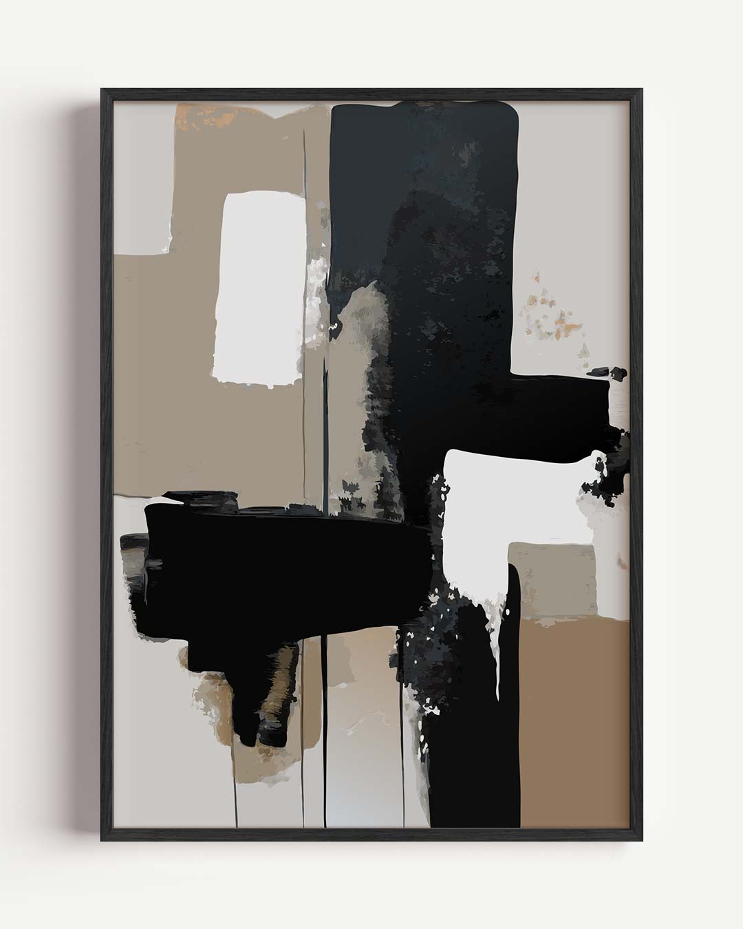 Moderne Abstracte Compositie – kleurrijke abstracte portret poster als wanddecoratie