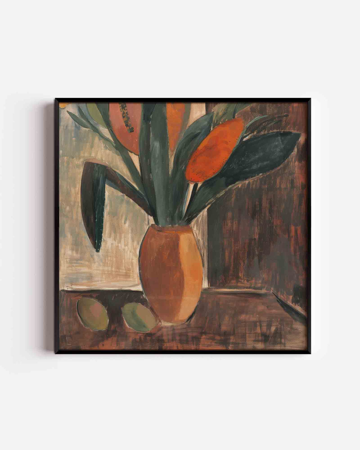 Vaas met bloemen – design vierkante poster als wanddecoratie