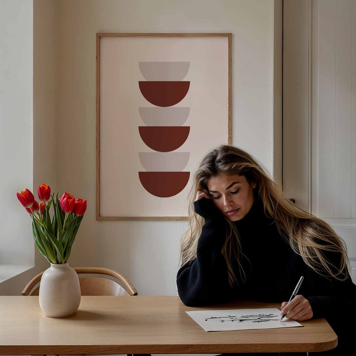 Moderne Geometrische Kunstposter – abstracte wandkunst als portret poster