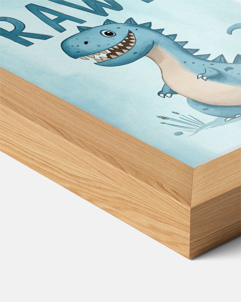 Schattige Dino "Rawr" – kids poster als vrolijke staande wanddecoratie