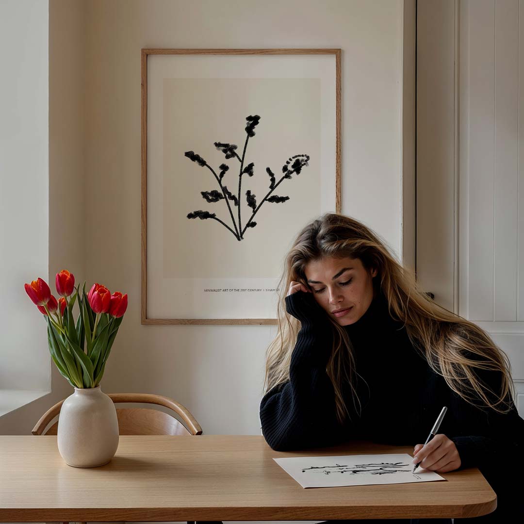 Minimalistische Botanische – bloemen poster in staand formaat