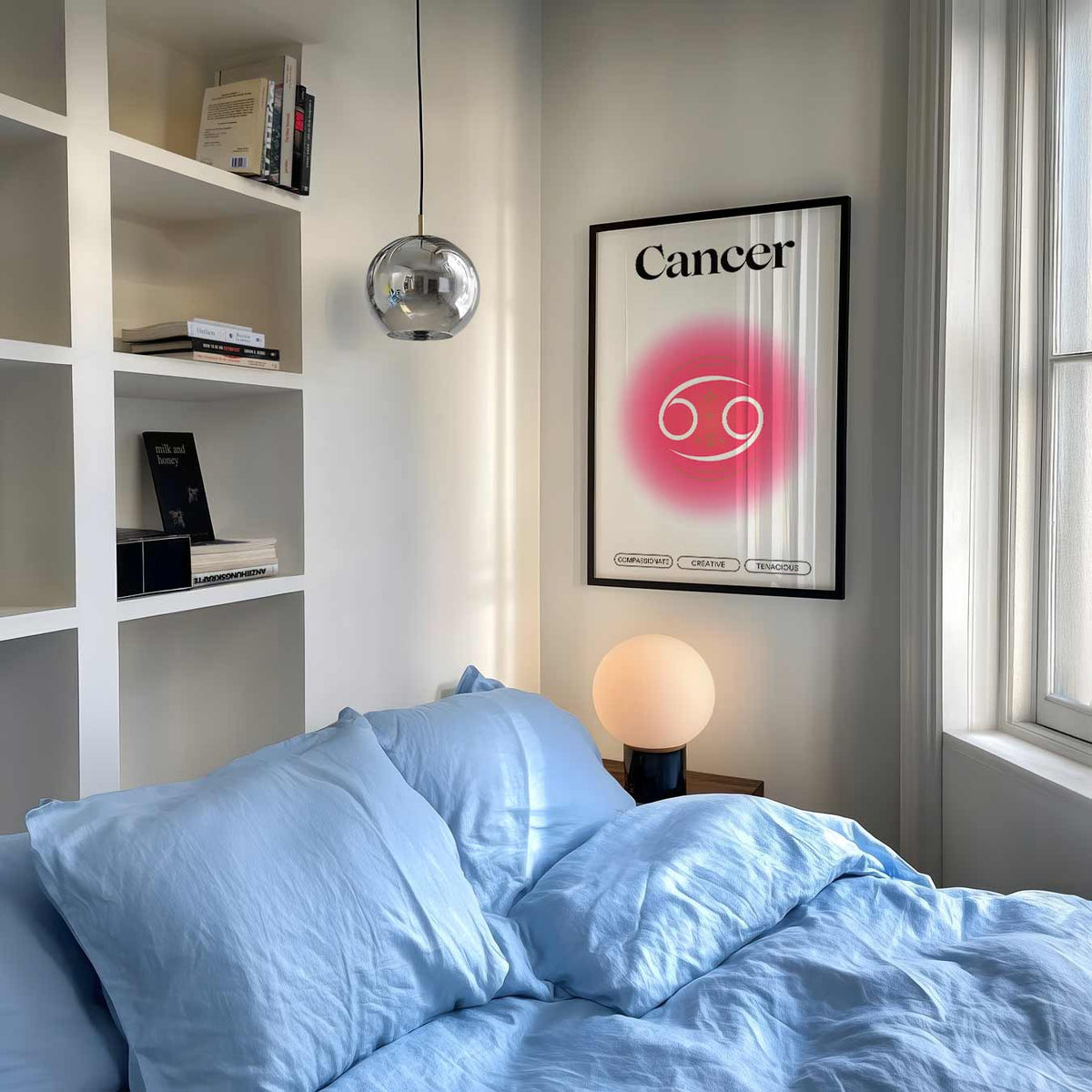 Inspirerende Kreeft Astrologieposter – mindful poster als rustige wanddecoratie