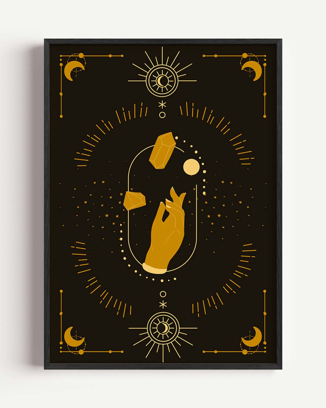 Mystieke Maan en Sterren – mindful portret poster als wanddecoratie