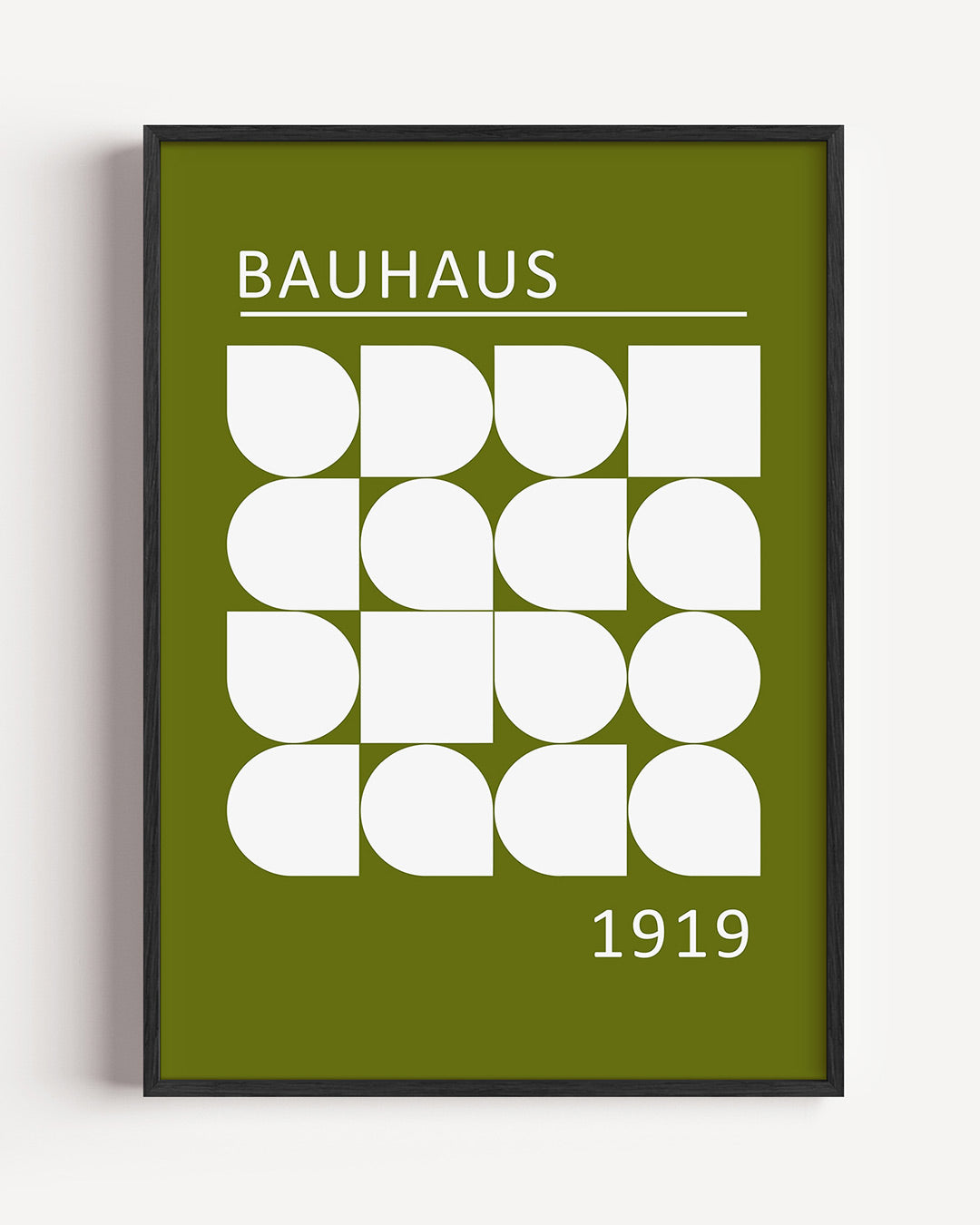 Vormritme en kleur – staande Bauhaus poster als wanddecoratie