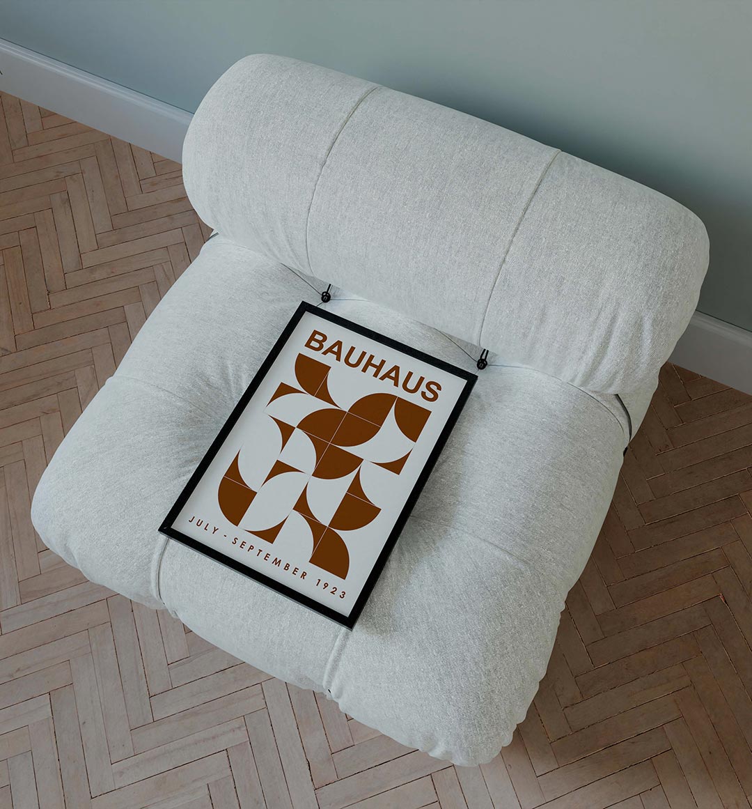 Vorm en balans – staande Bauhaus poster voor aan de muur