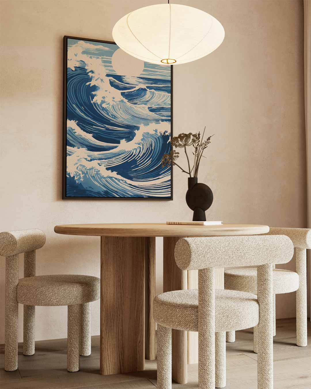 Golven van de Zonsondergang – staand kunstwerk voor modern interieur