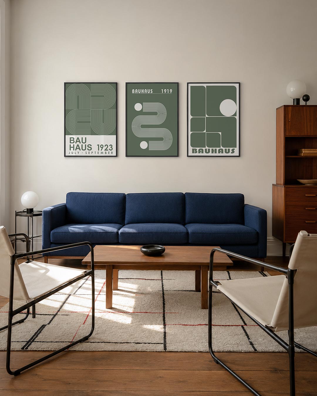 Lijnen en vormen posterset – derde productweergave – deze posterset in drie delen toont een spel van gebogen en rechte lijnen
