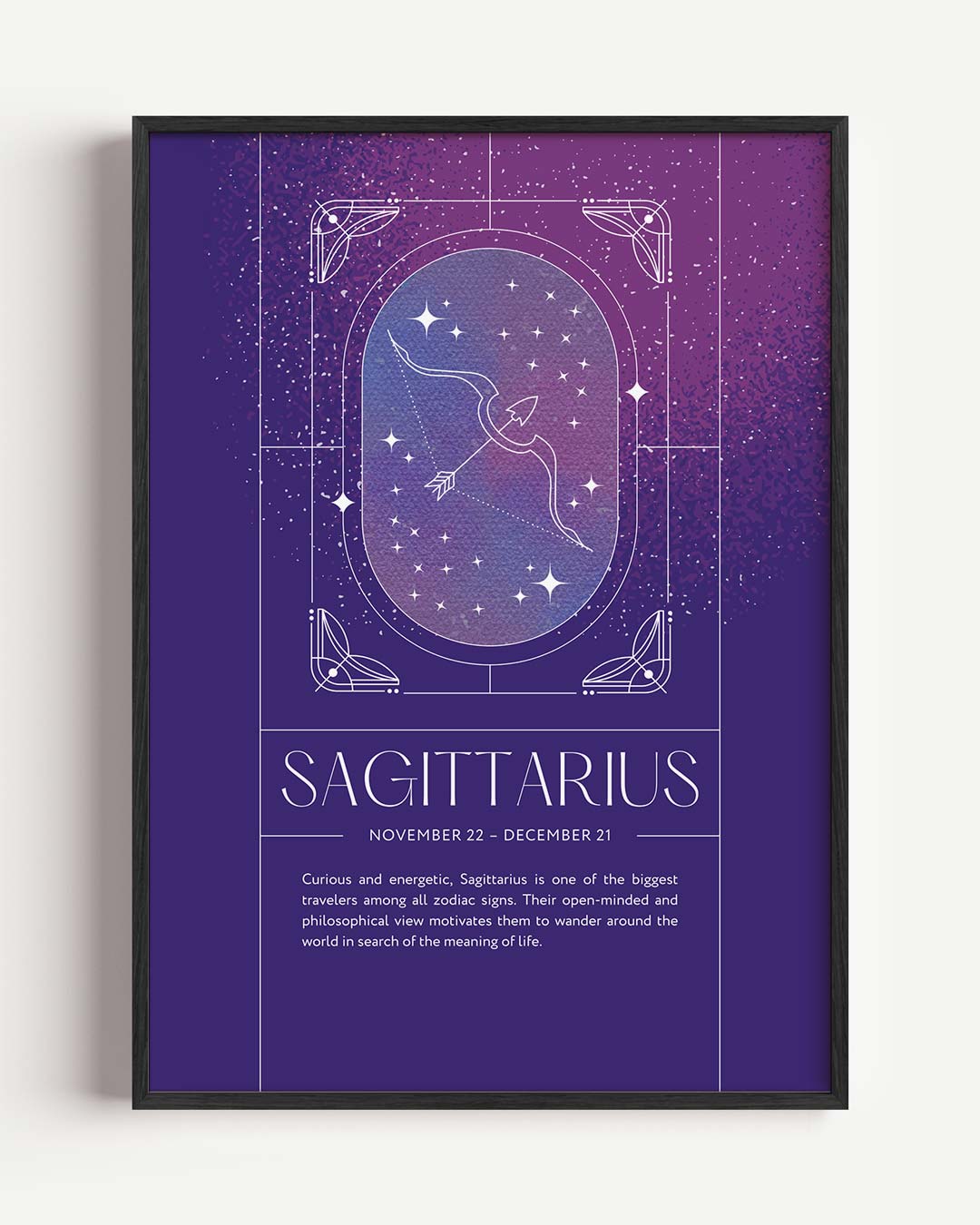 Sagittarius Zodiac – mindful portret poster als wanddecoratie