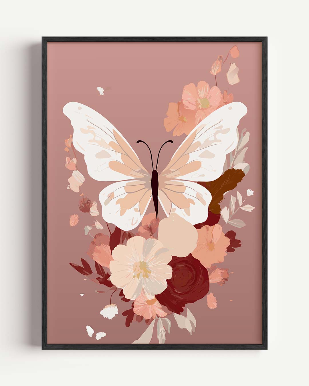 Vlinderbloemen Kunstposter – zomer portret poster als wanddecoratie