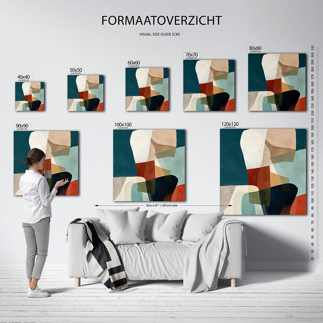 Organische vormen compositie kunstwerk – materiaalweergave – dit kunstwerk toont een dynamische mix van overlappende