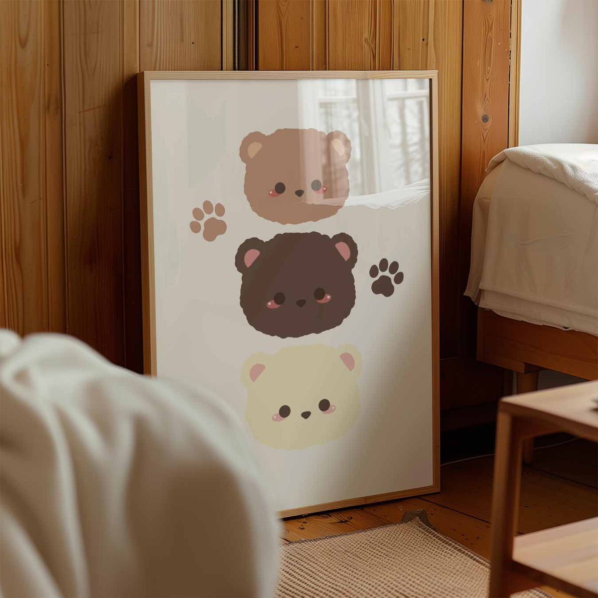Schattige Beertjes Wandposter – kinderposter in staand formaat