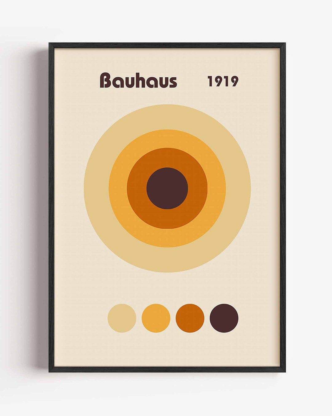 Cirkelvormen en kleur – staande Bauhaus poster als wanddecoratie