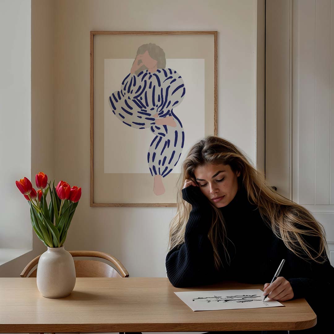 Moderne Kunstzinnige Vrouw – staande vrouwelijke wanddecoratie van WallArtistic