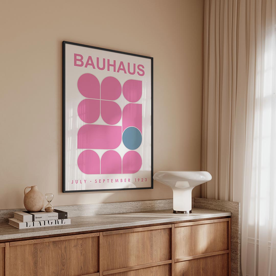Vorm en kleur – geometrische Bauhaus poster in staand formaat