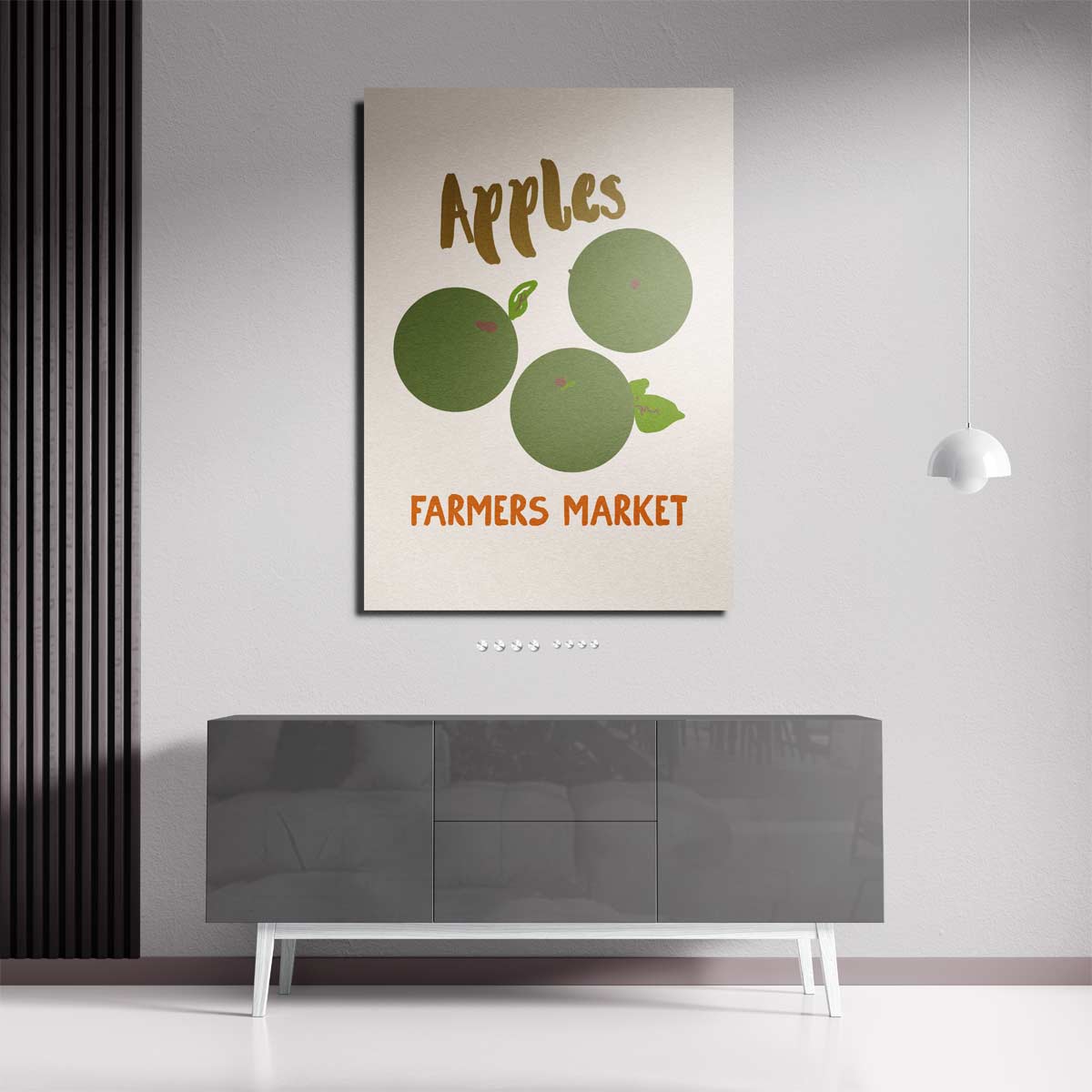 Groene Appelmarkt – dibond wanddecoratie in staand formaat