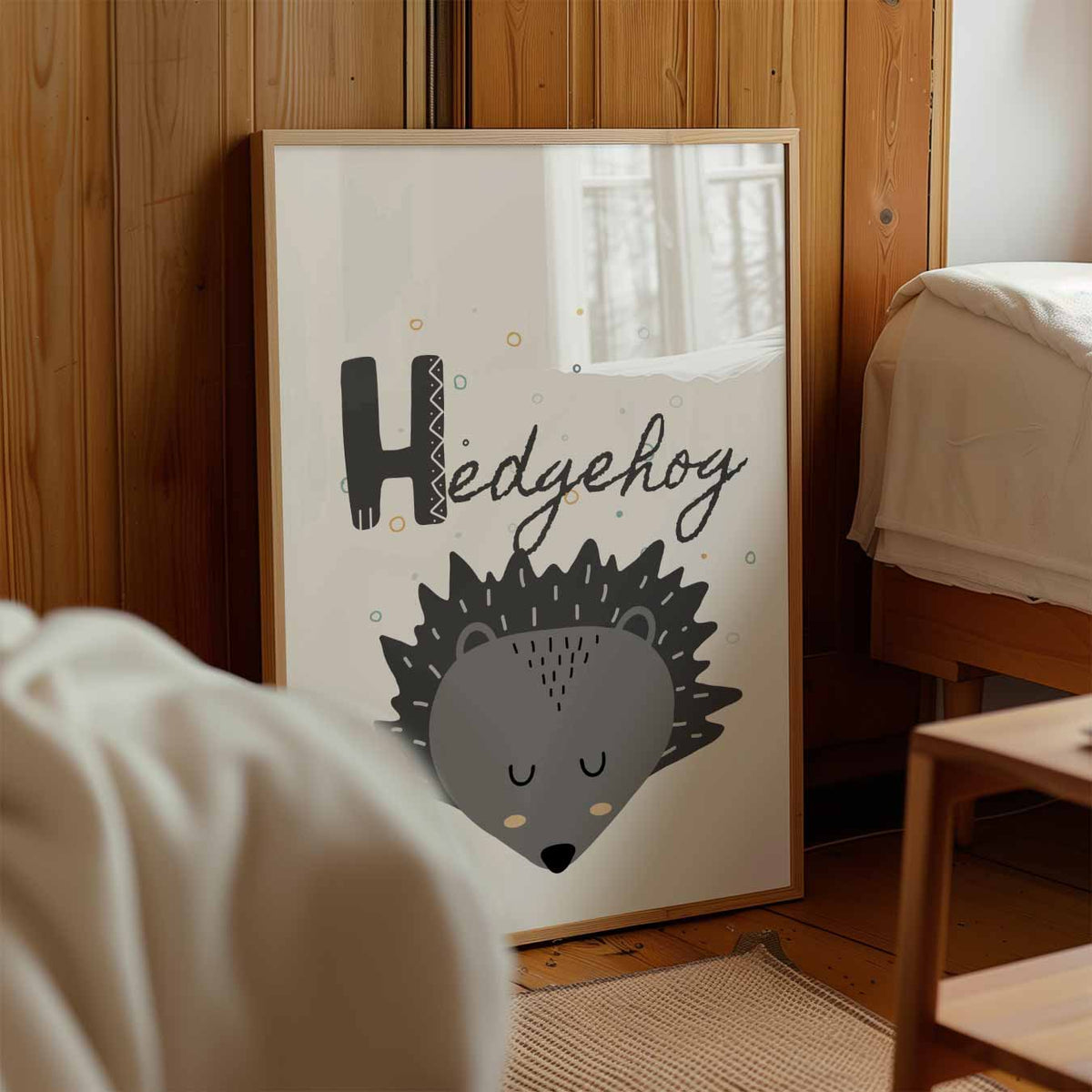 Schattige Egel – kinderposter in staand formaat