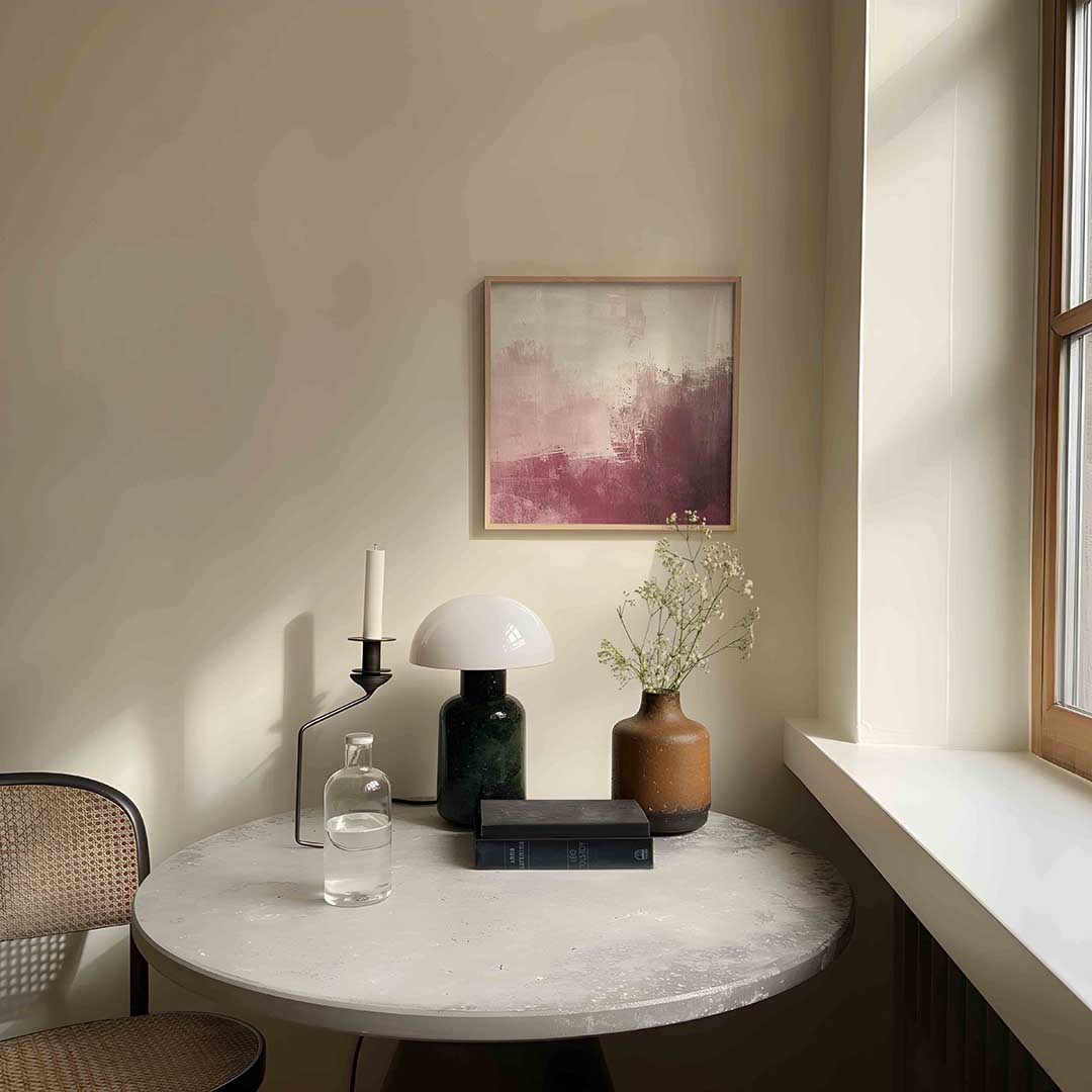 Abstracte roze en witte – textuur poster in vierkant formaat