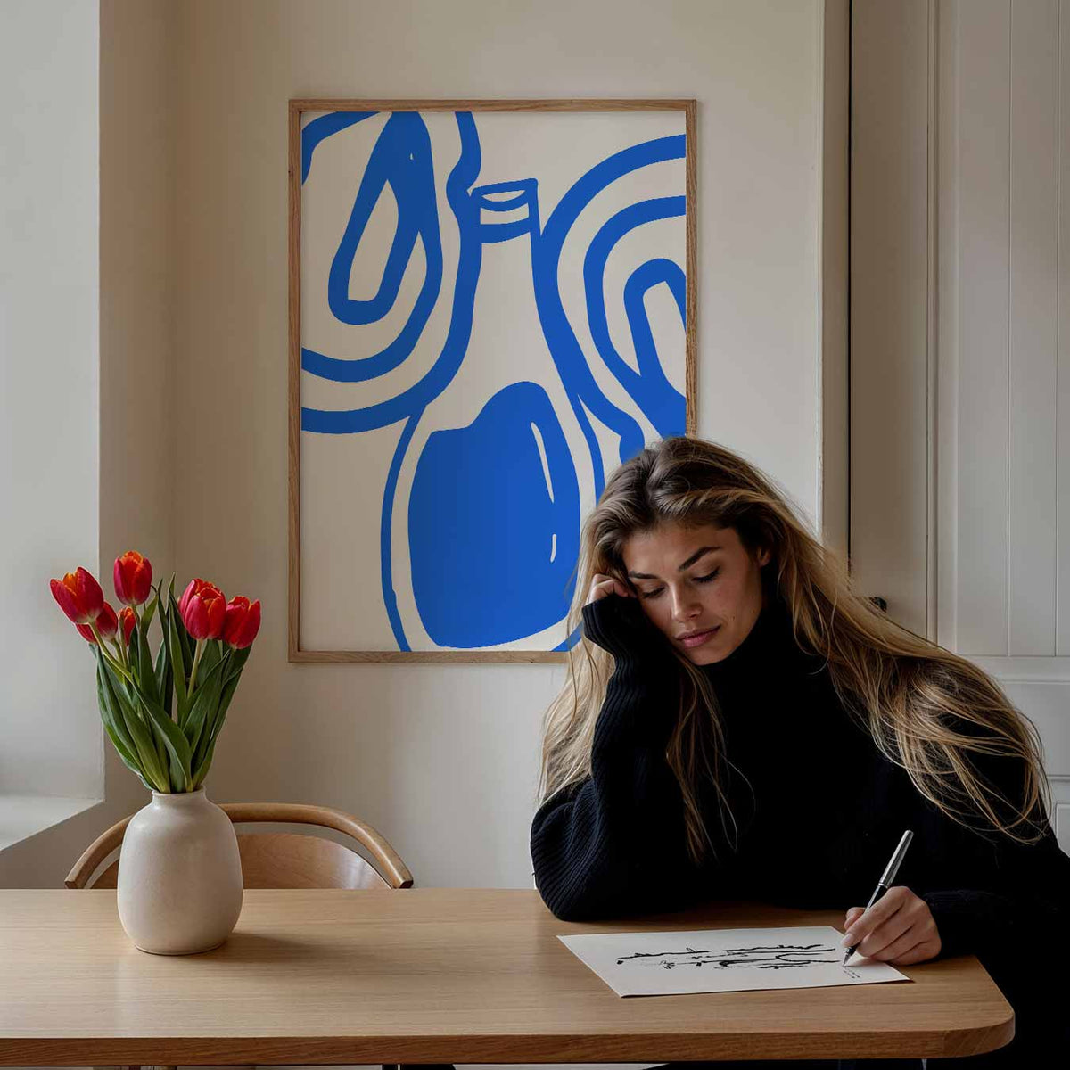 Abstracte Vormen – keuken poster als sfeervolle staande wanddecoratie