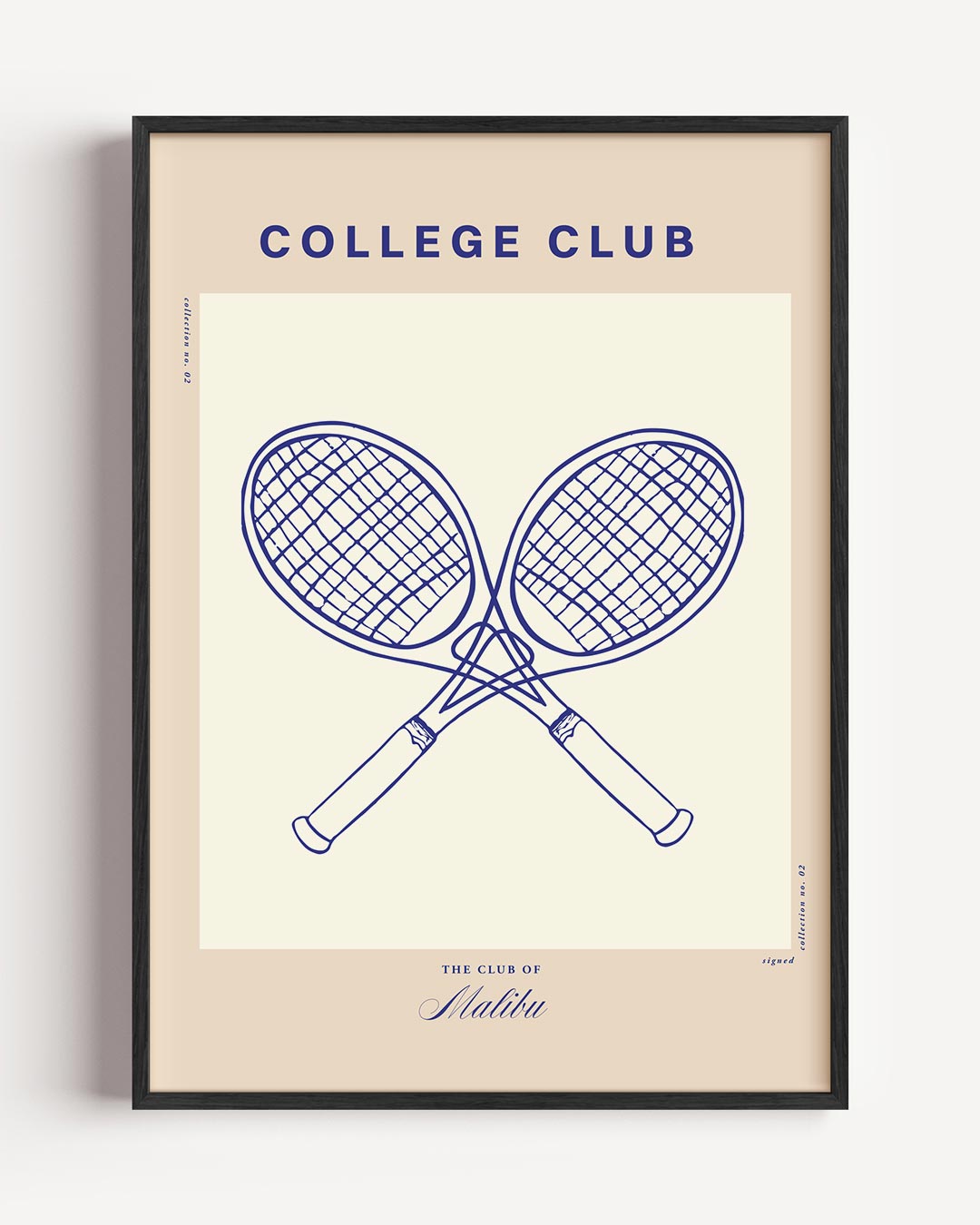 Tennis Vibes – College Club portret poster als wanddecoratie