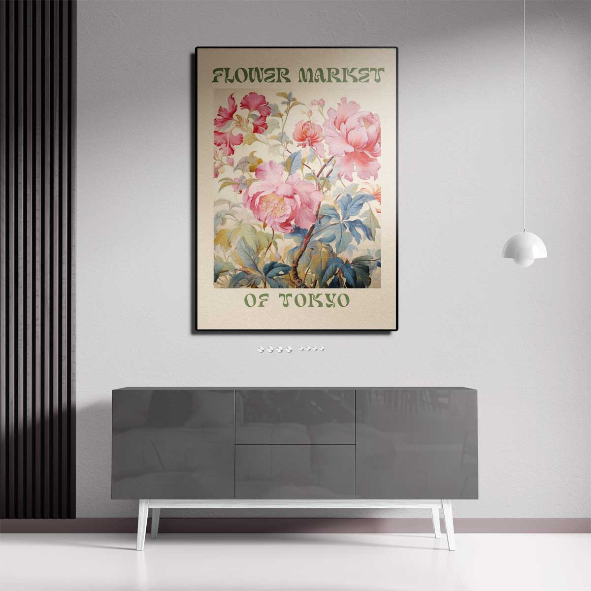 Bloemenmarkt van Tokio – staand kunstwerk voor modern interieur