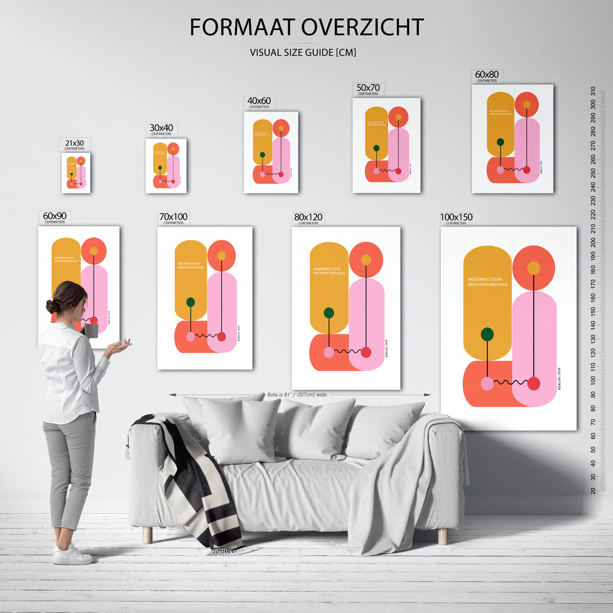Vormen en lijnen – geometrische poster in Bauhaus-stijl van WallArtistic