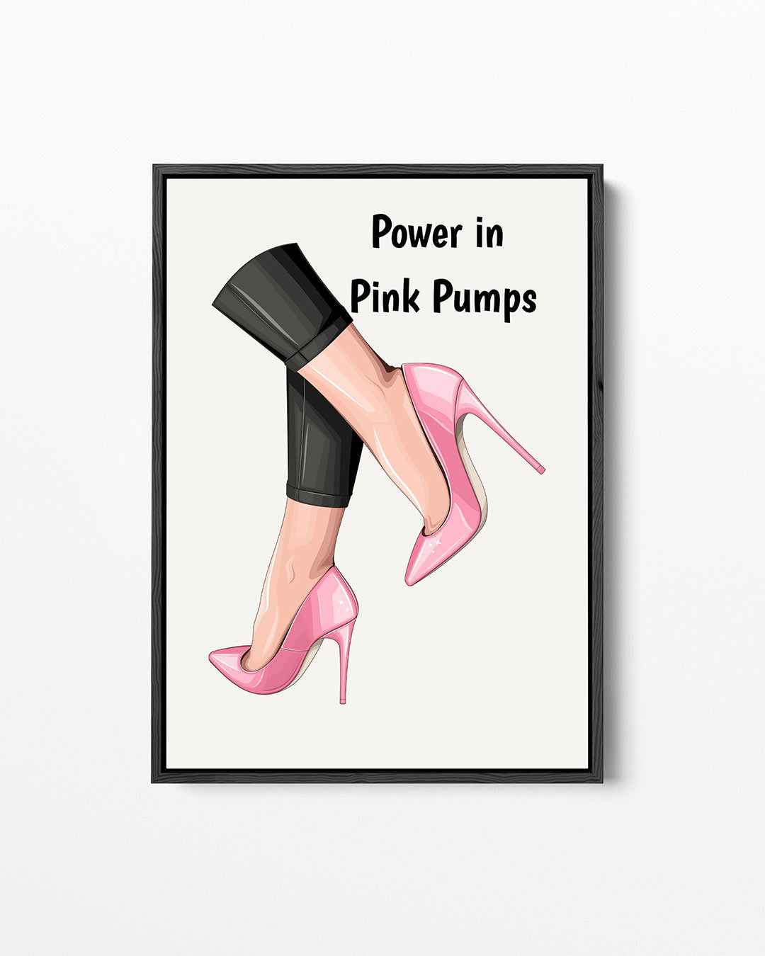 Stijlvolle roze pumps – staand wanddecoratie kunstwerk