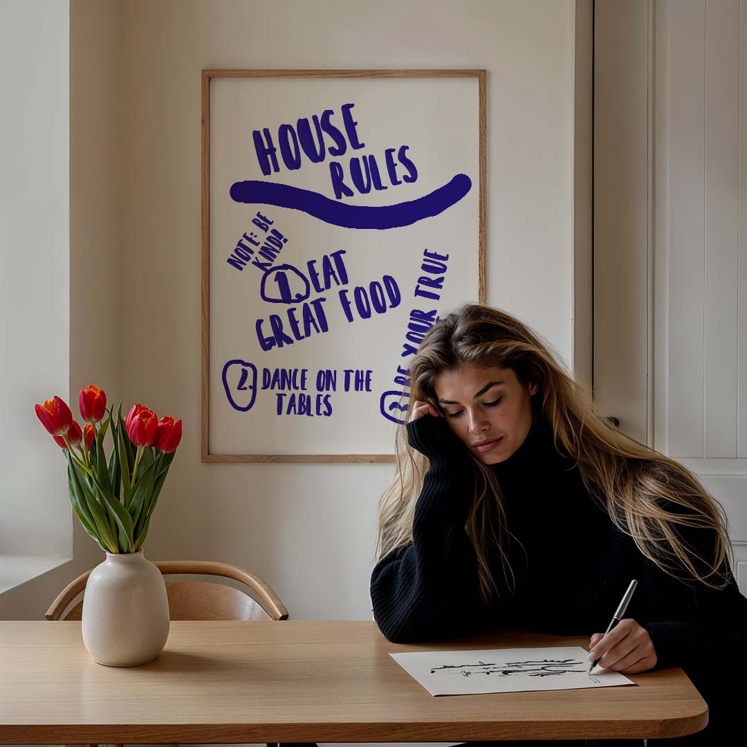 House Rules Inspiratieposter – culinaire wandkunst als portret poster