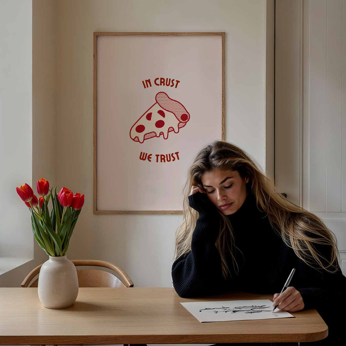 Retro Pizza – keuken poster als sfeervolle staande wanddecoratie