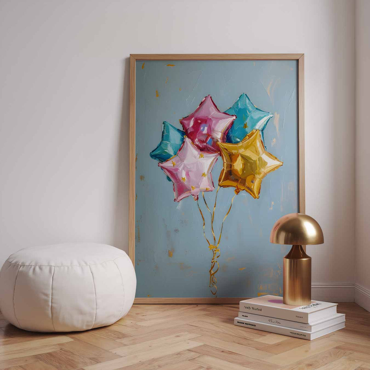 Vrolijke Sterren Ballonnen – Popart en Streetart portret poster als wanddecoratie