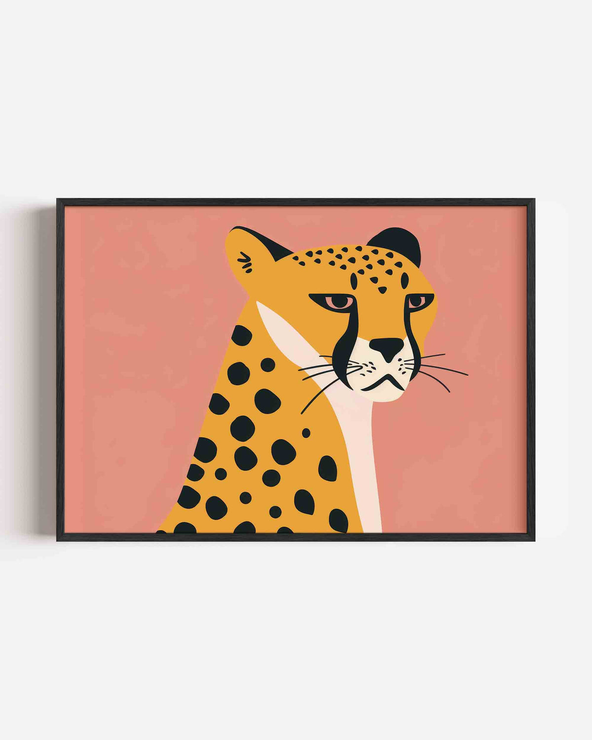Luipaard op roze – landscape kinderposter als wanddecoratie