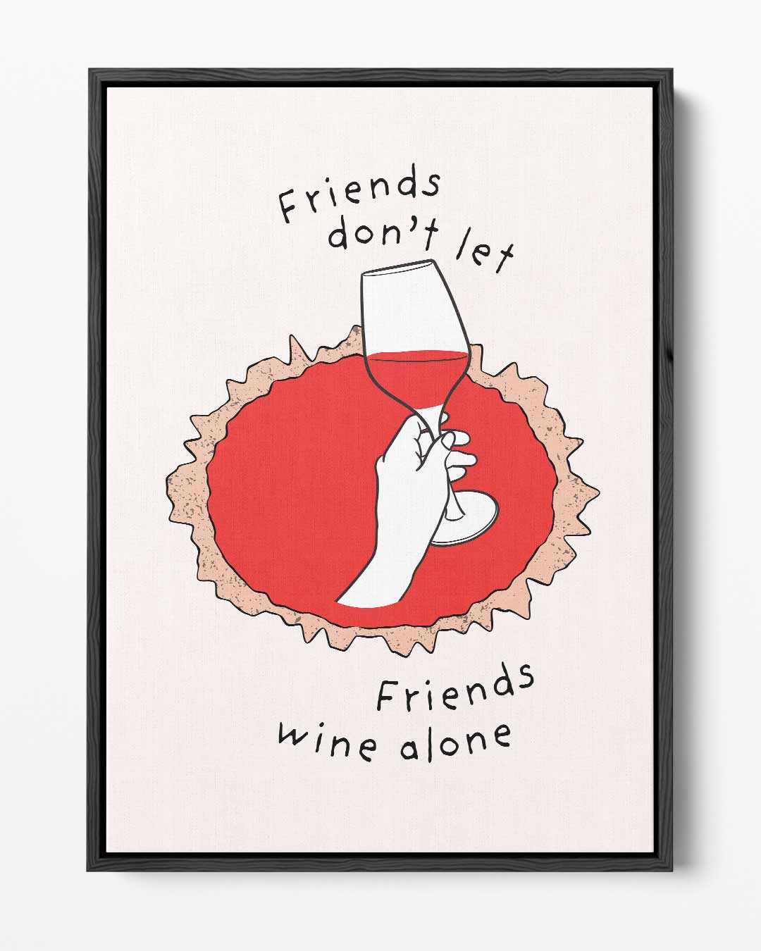 Gezelligheid met Wijn – portret kunstwerk als wanddecoratie