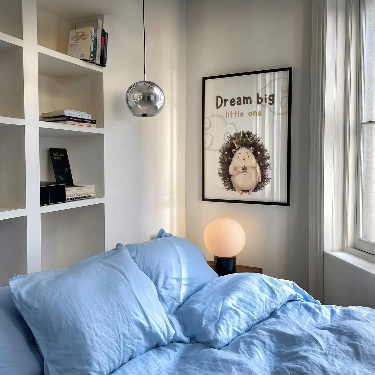 Droom Egel – speelse wandkunst als portret kinderposter