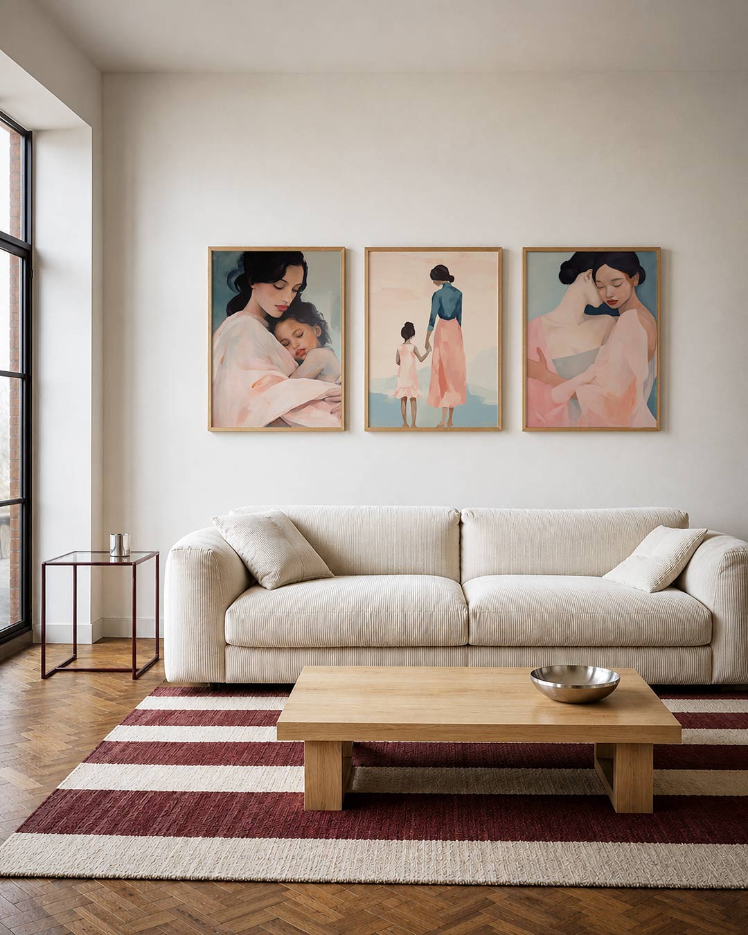 Abstract driedelige posterset – een abstracte posterset met donkere tinten en een rustige