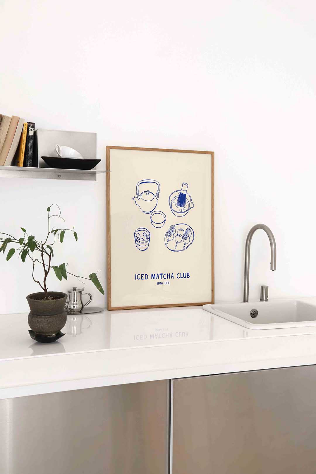 Iced matcha club – staande Aziatische wanddecoratie van WallArtistic