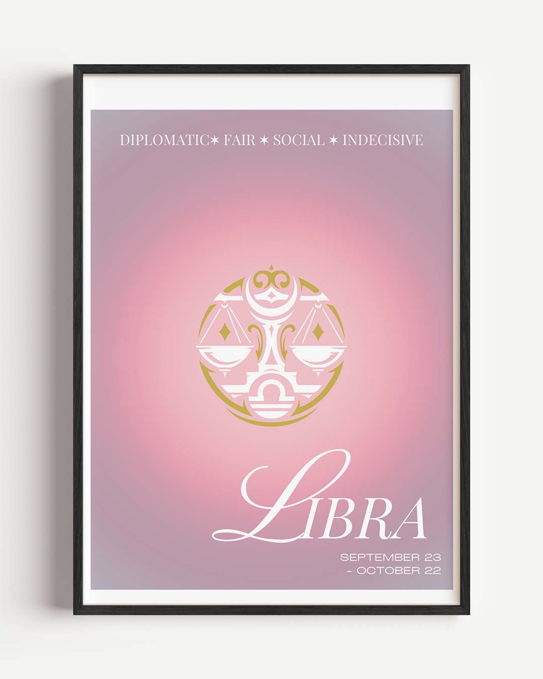 Libra Sterrenbeeld – mindful portret poster als wanddecoratie