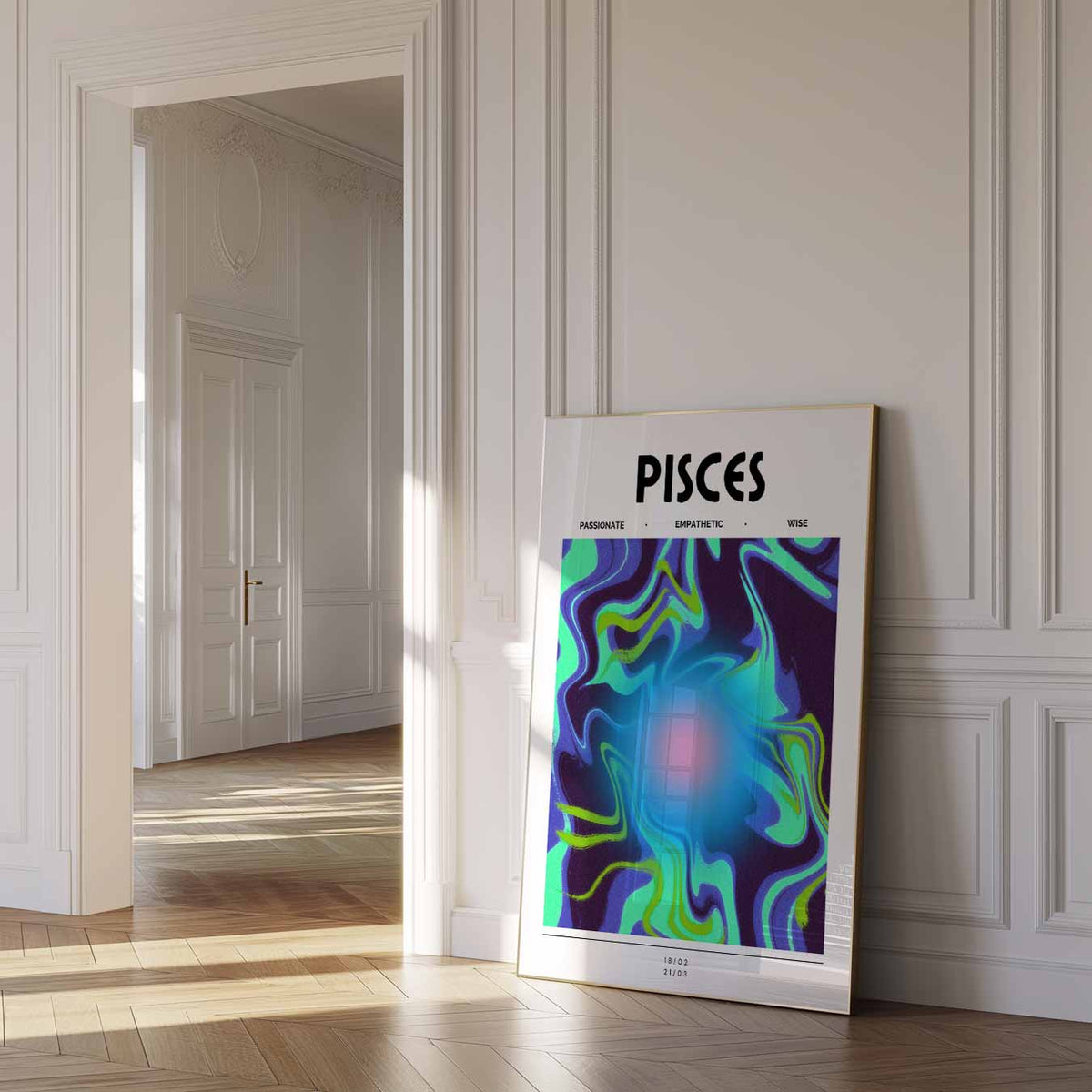 Pisces – mindful poster in staand formaat