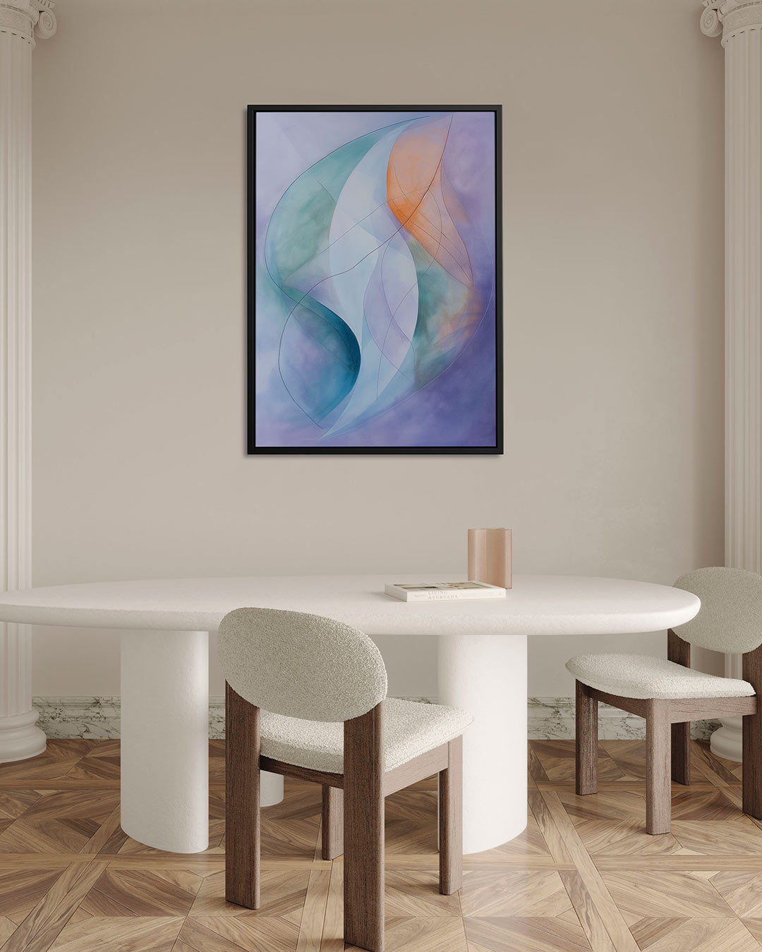Vloeiende lijnen – staand wanddecoratie kunstwerk