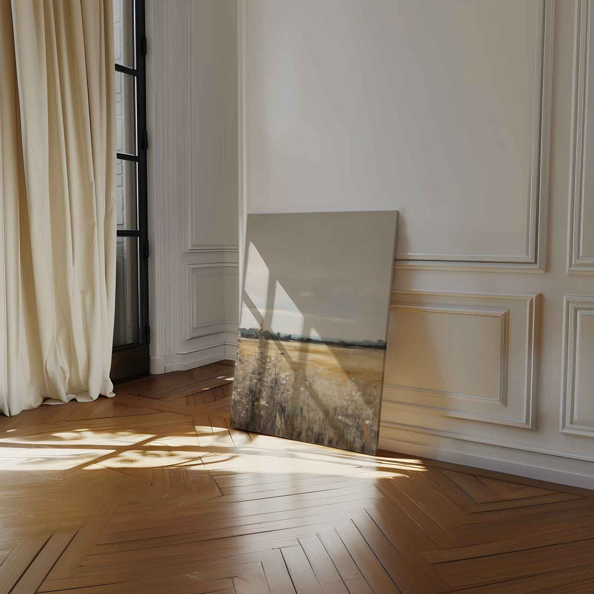 Rustieke Weide in de Herfst – staand kunstwerk voor modern interieur