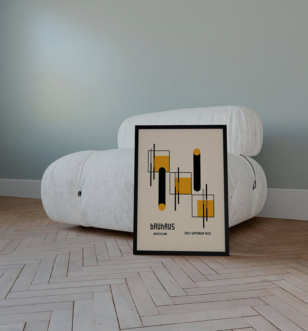 Vorm en balans – staande Bauhaus poster voor aan de muur