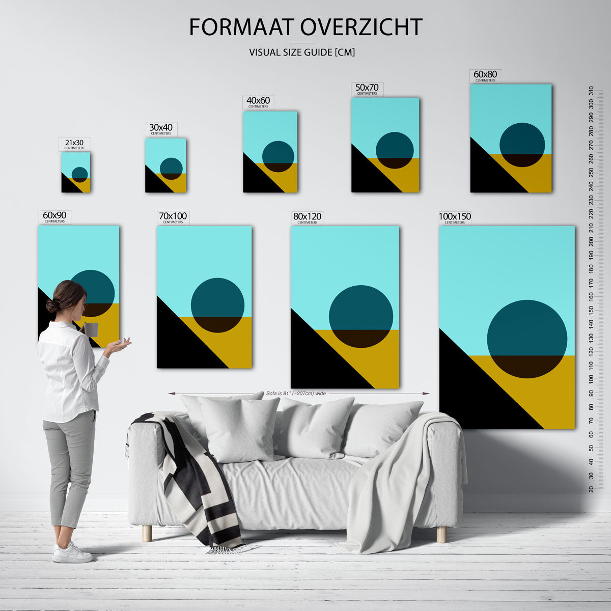 Vorm en balans – geometrische poster in Bauhaus-stijl van WallArtistic